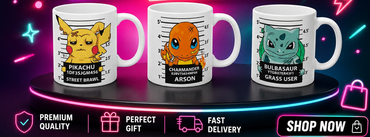 Cartoon Starter Trio Mug Set off 3 Ceramic Coffee Mugs