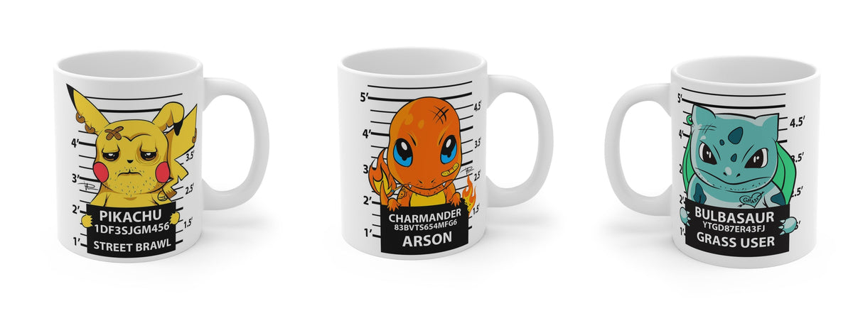 Cartoon Starter Trio Mug Set off 3 Ceramic Coffee Mugs