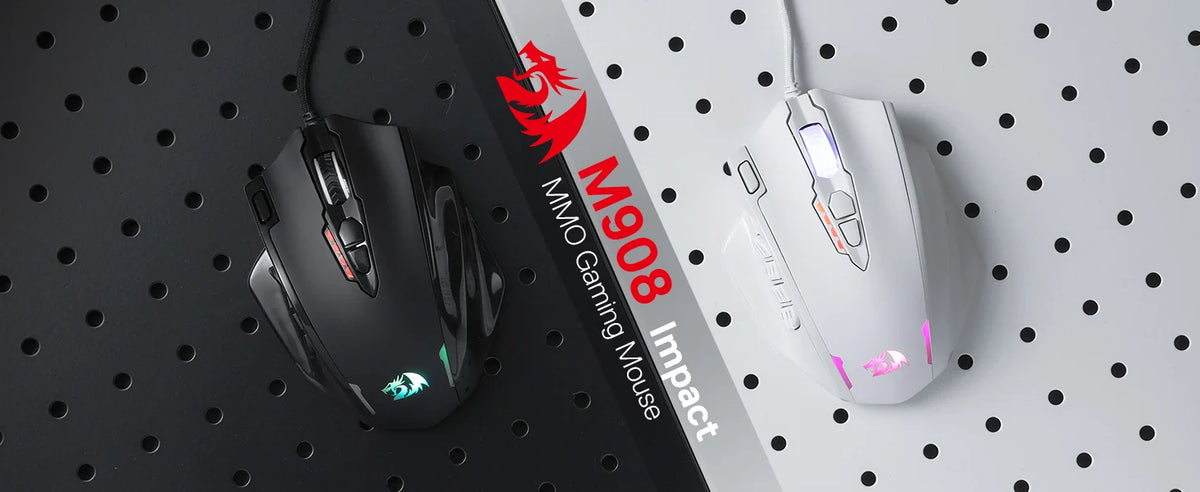 Redragon M908 RGB Gaming Mouse – 18 Programmable Buttons, 12400 DPI