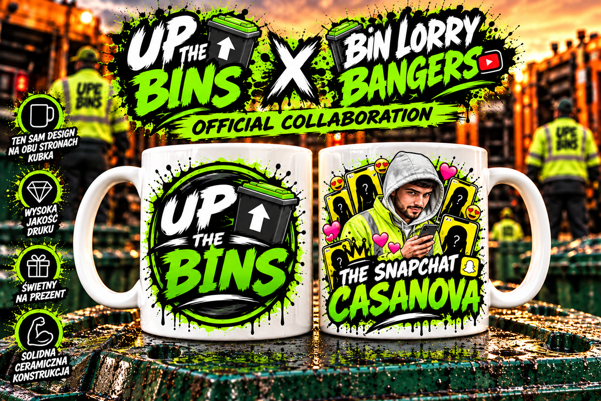 Up The Bins x The Snapchat Casanova Mug β Bin Lorry Bangers Collection | Double-Sided Coffee Mug πβ