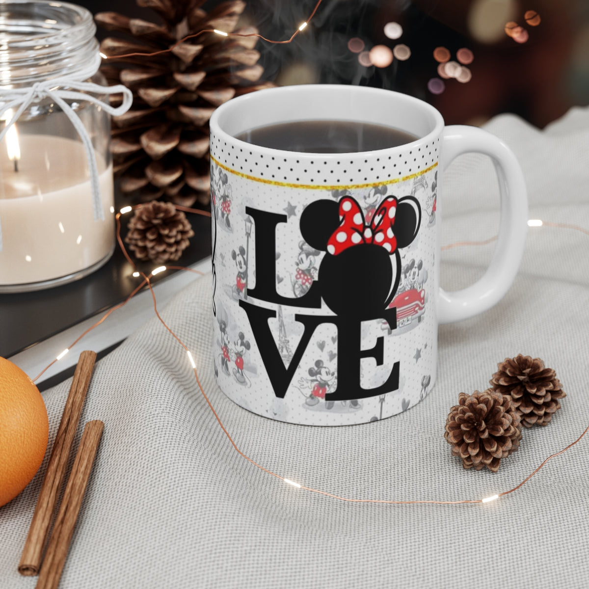 Classic Cartoon Couple Kissing Mug | Love Coffee Mug 11oz