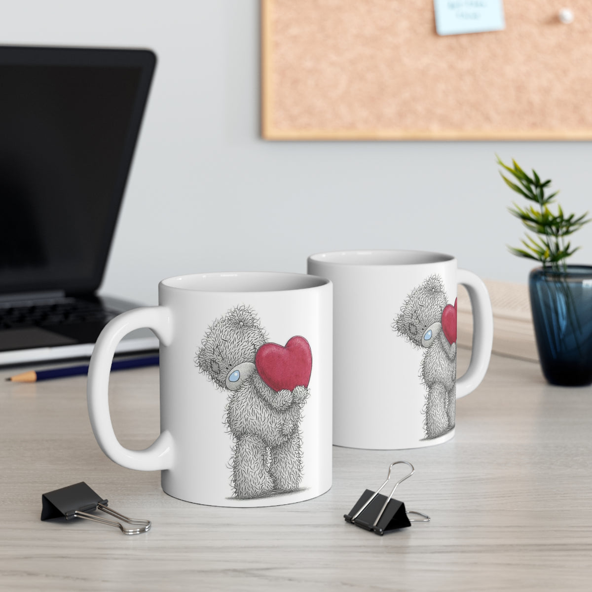 Me To You Teddy Bear Mug – Grey Bear Holding Heart