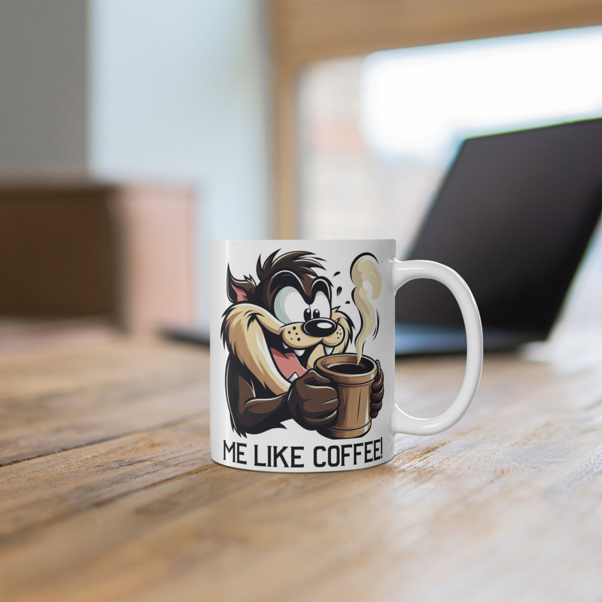 Me Like Coffee! 11oz Ceramic Mug – Funny Cartoon Coffee Lover Design