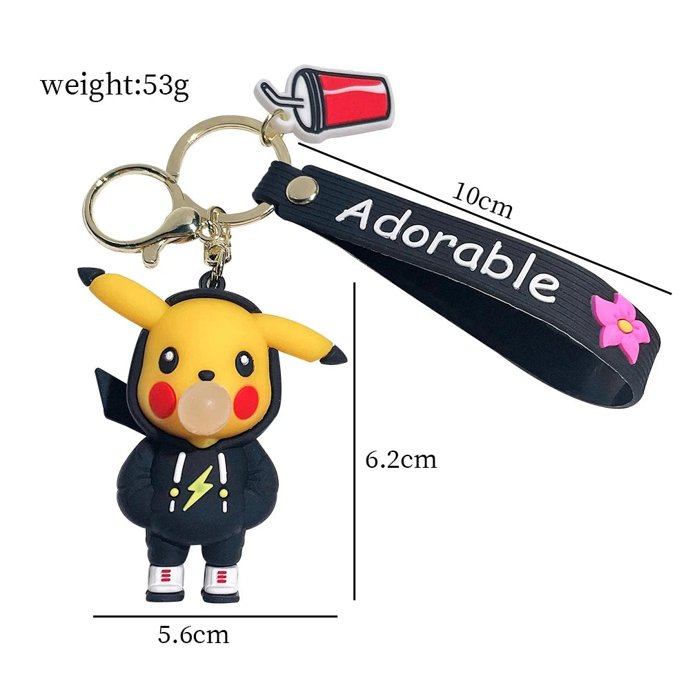 Pokémon Keychain 2025 – Pikachu, Psyduck, Gengar & More Cartoon Figures 🎒✨