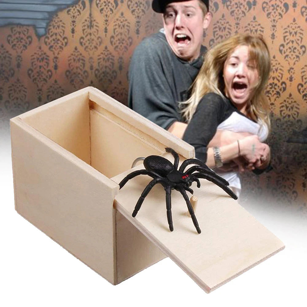 Trick Spider Wooden Scare Box – 1-10 PCS | Funny Hidden Prank Toy 🕷️🎁
