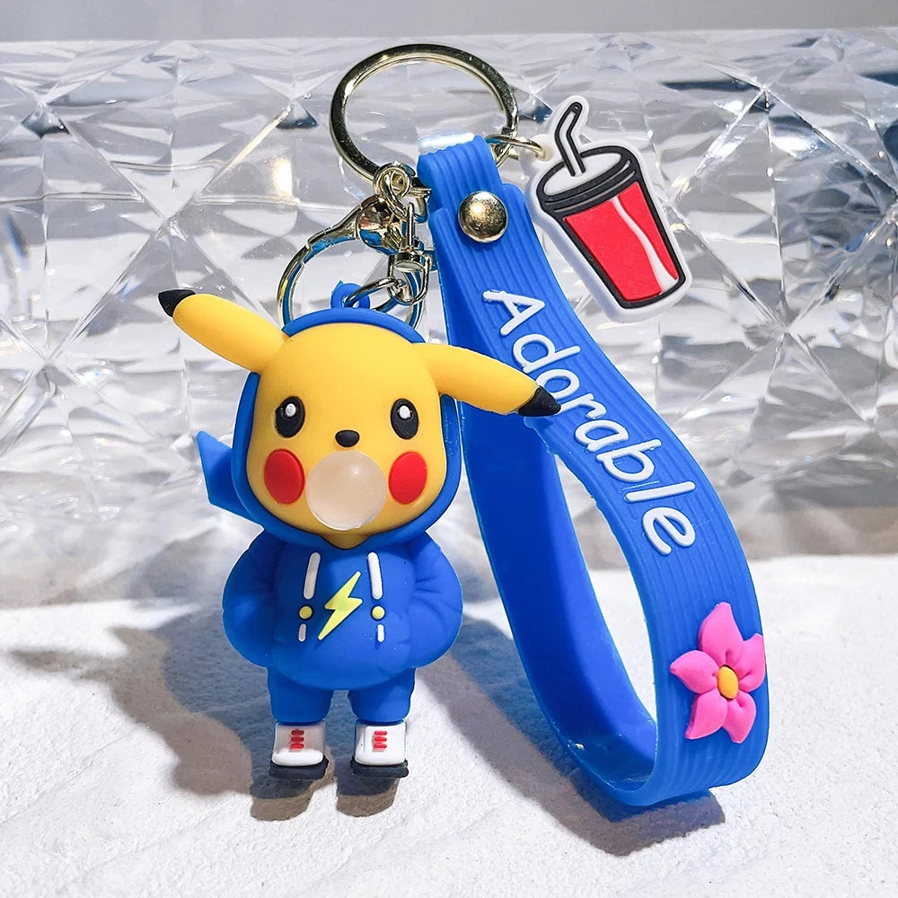 Pokémon Keychain 2025 – Pikachu, Psyduck, Gengar & More Cartoon Figures 🎒✨
