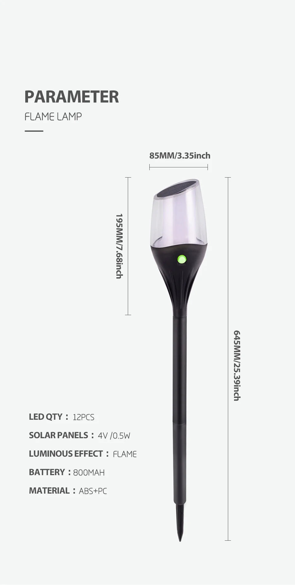 Luxury Solar Garden Lamp LED Waterproof Outdoor Path Light