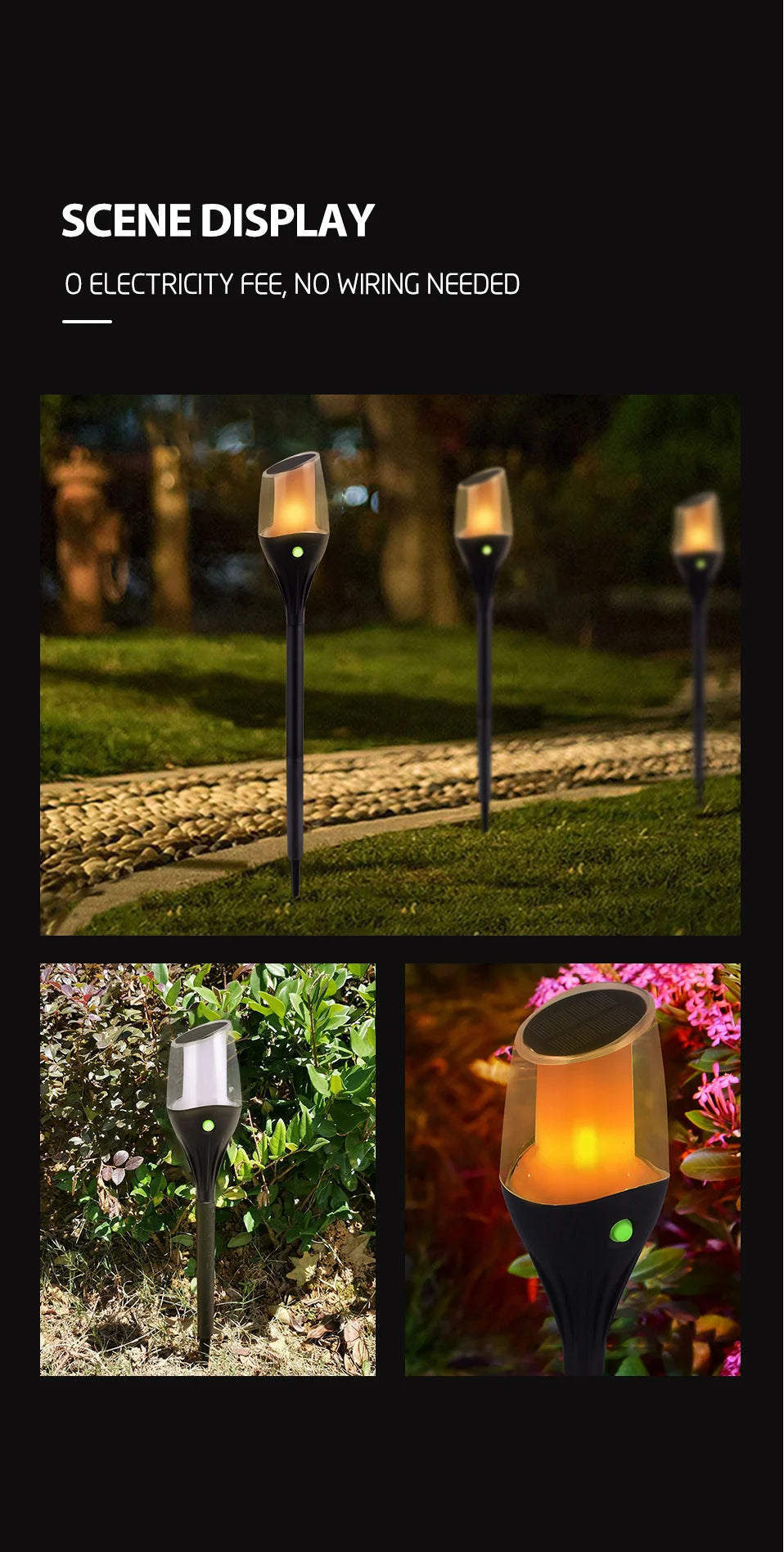 Luxury Solar Garden Lamp LED Waterproof Outdoor Path Light