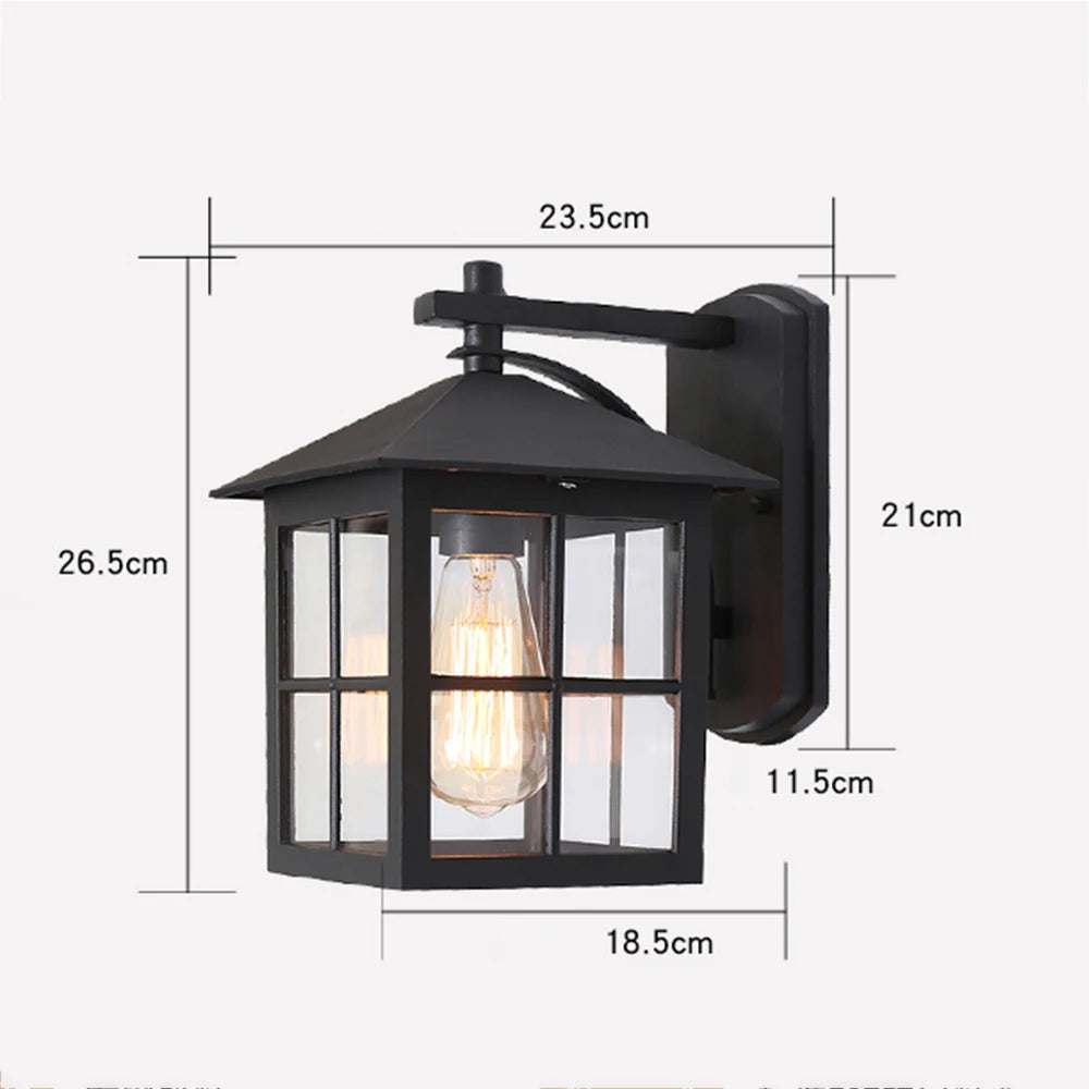 Antique Outdoor Wall Light – Porch & Garden Fixture (E27 Bulb)