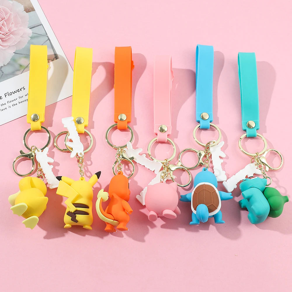 Pokémon Keychain 2025 – Pikachu, Psyduck, Gengar & More Cartoon Figures 🎒✨