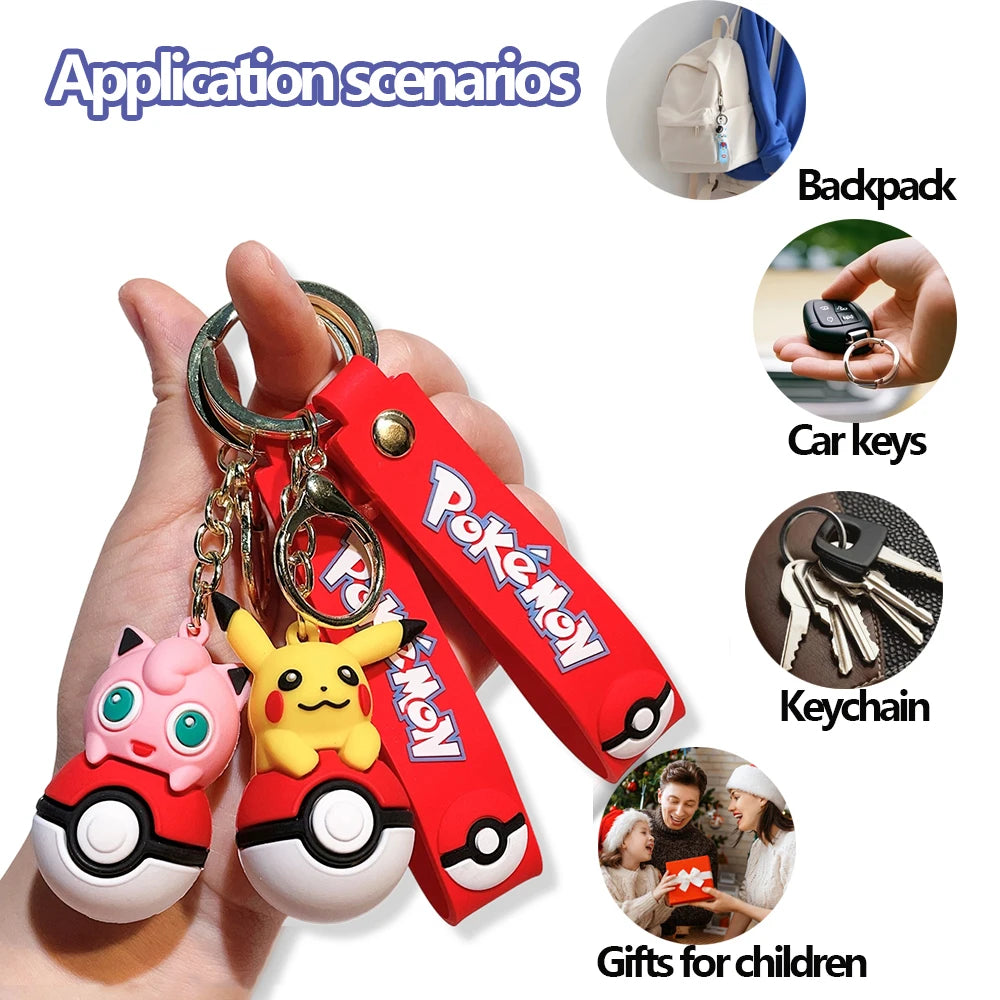 Pokémon Keychain 2025 – Pikachu, Psyduck, Gengar & More Cartoon Figures 🎒✨