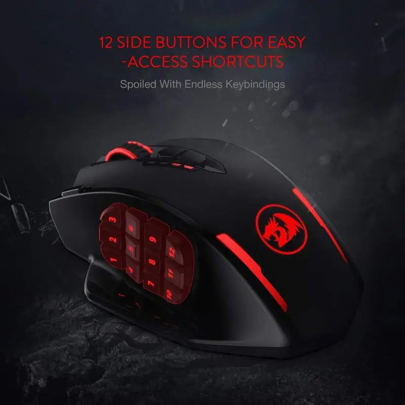 Redragon M913 Impact Elite Wireless/Wired Gaming Mouse – 16 Programmable Buttons, 16000 DPI