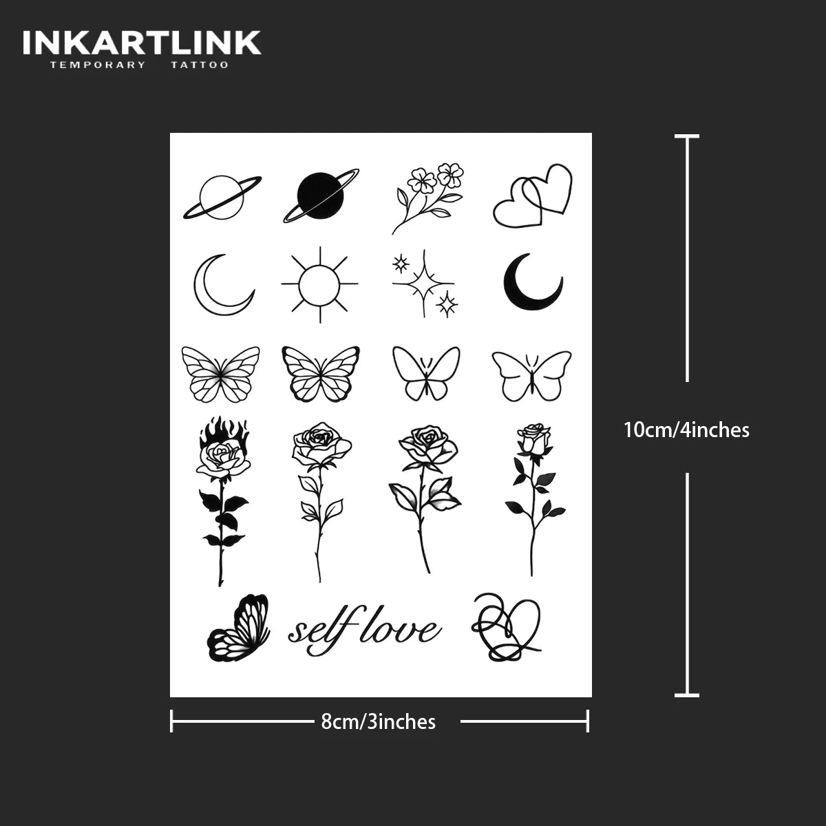 Simple Line Pattern Temporary Tattoo ✨🖤