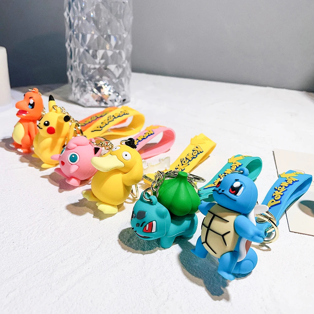 Pokémon Keychain 2025 – Pikachu, Psyduck, Gengar & More Cartoon Figures 🎒✨