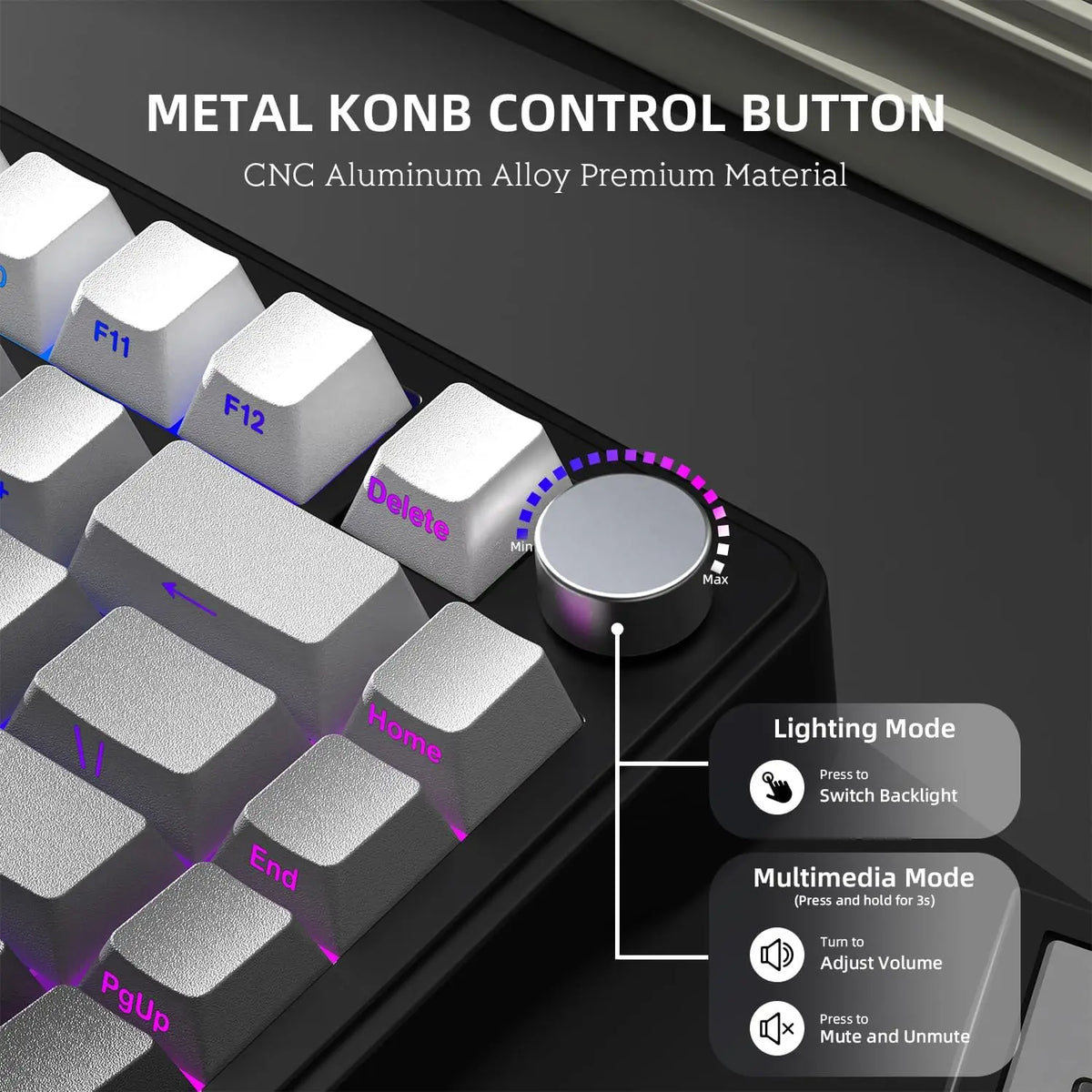 ATTACK SHARK X85 Wireless Mechanical Gaming Keyboard – TKL 82 Keys, Gasket Structure, RGB Hot-Swappable, Knob, Customizable