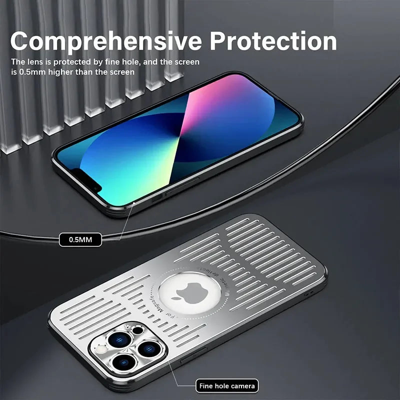 Aluminum Cooling Phone Case for iPhone 16/15/14/13/12 Pro Max