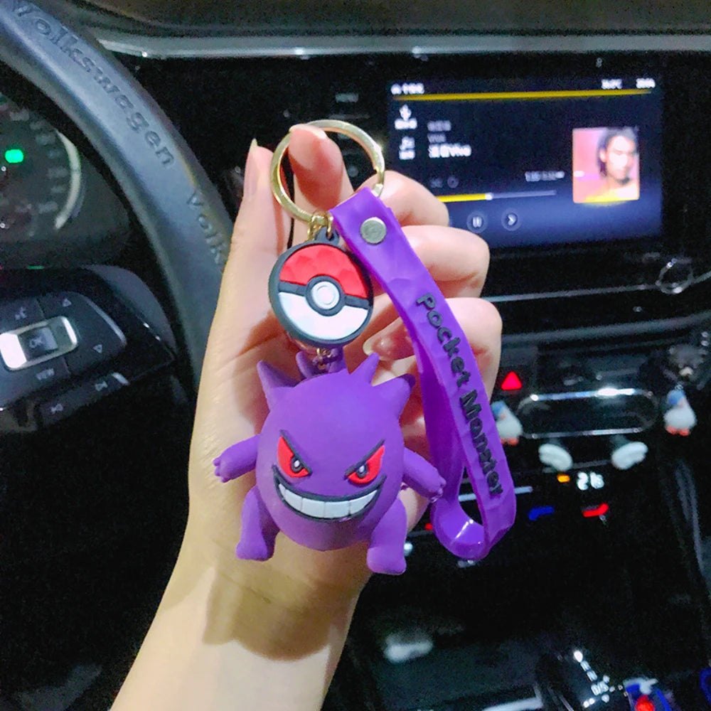 Pokémon Keychain 2025 – Pikachu, Psyduck, Gengar & More Cartoon Figures 🎒✨