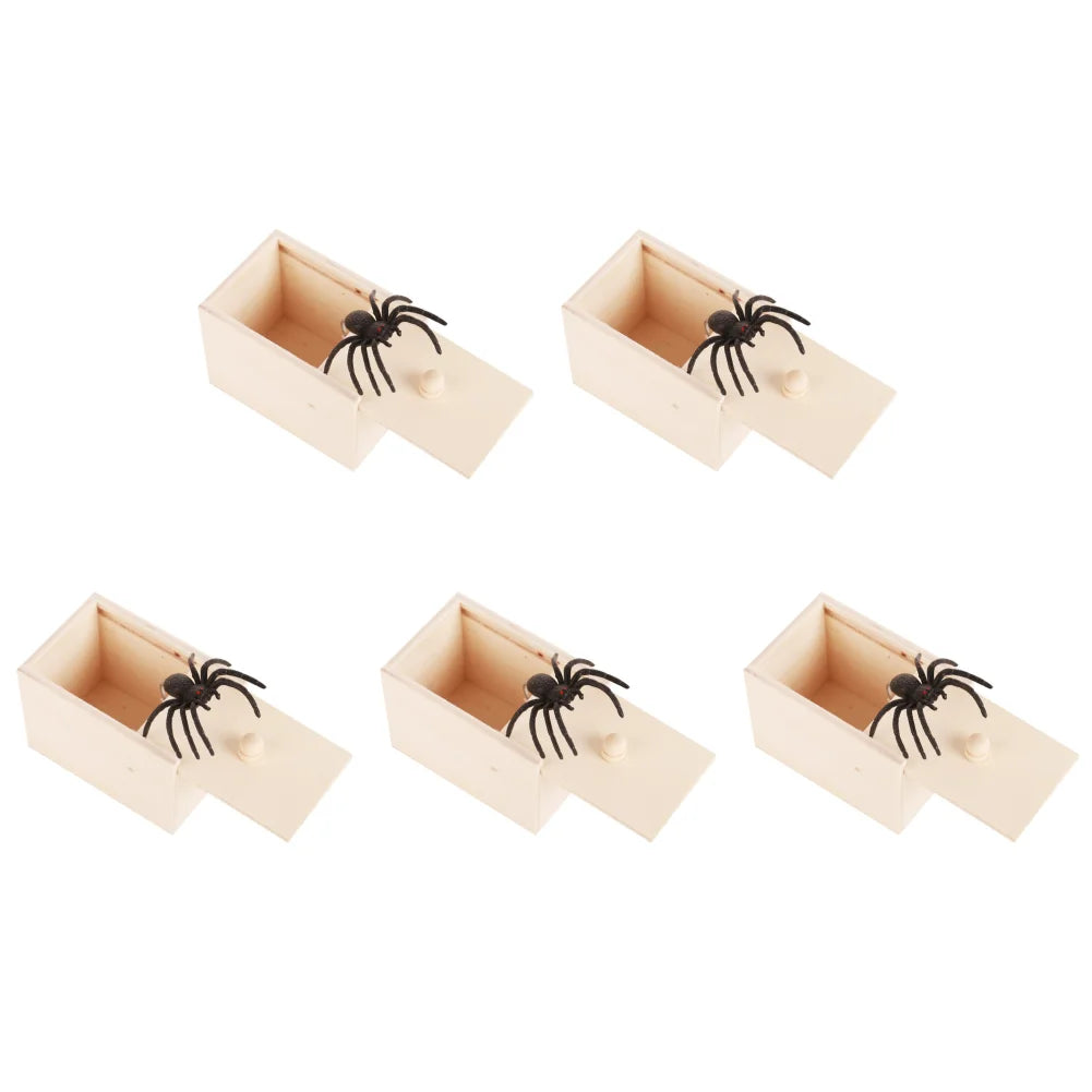Trick Spider Wooden Scare Box – 1-10 PCS | Funny Hidden Prank Toy 🕷️🎁