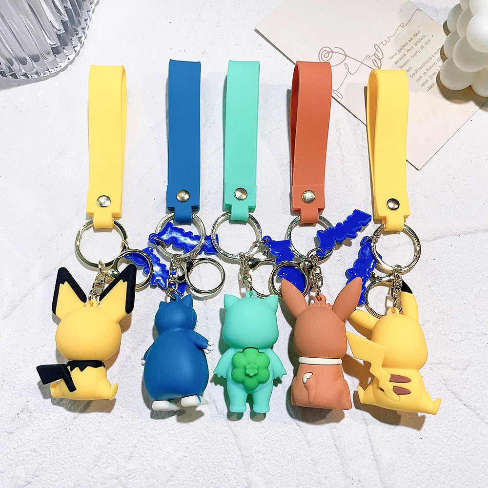 Pokémon Keychain 2025 – Pikachu, Psyduck, Gengar & More Cartoon Figures 🎒✨