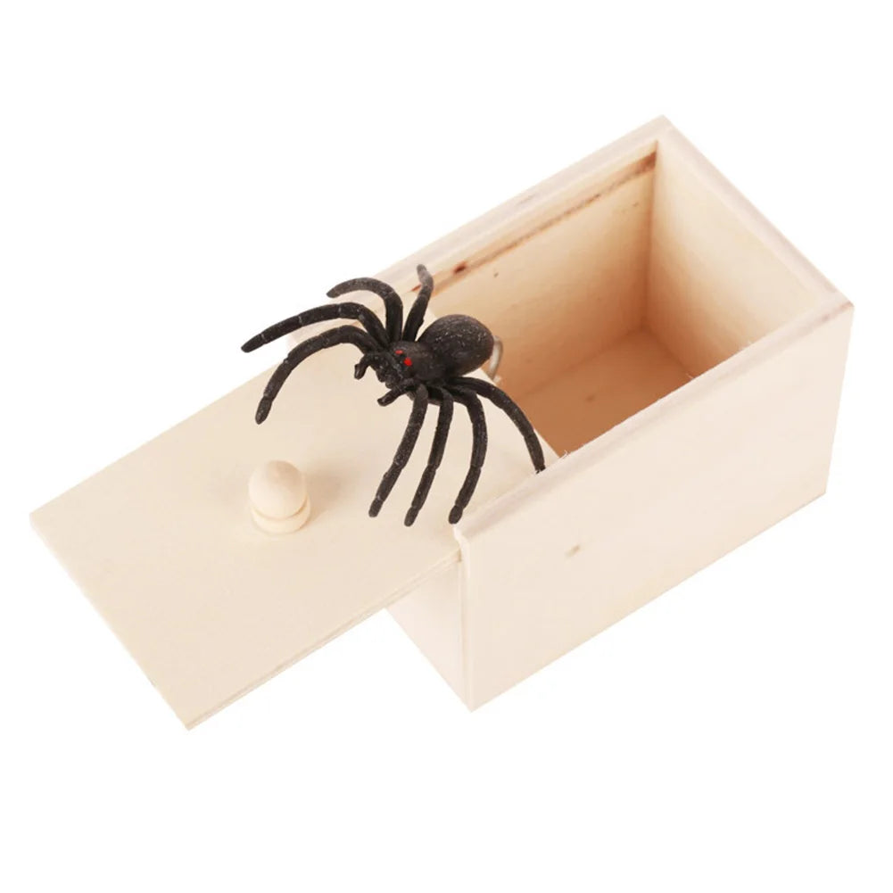 Trick Spider Wooden Scare Box – 1-10 PCS | Funny Hidden Prank Toy 🕷️🎁