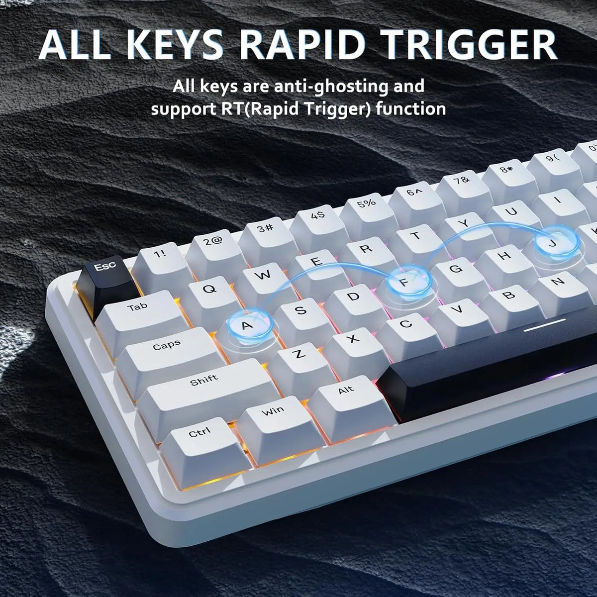 ATTACK SHARK X65 HE Wired 65% Mechanical Gaming Keyboard – Magnetic Hall Effect Switch, Hot-Swap, RGB Backlit