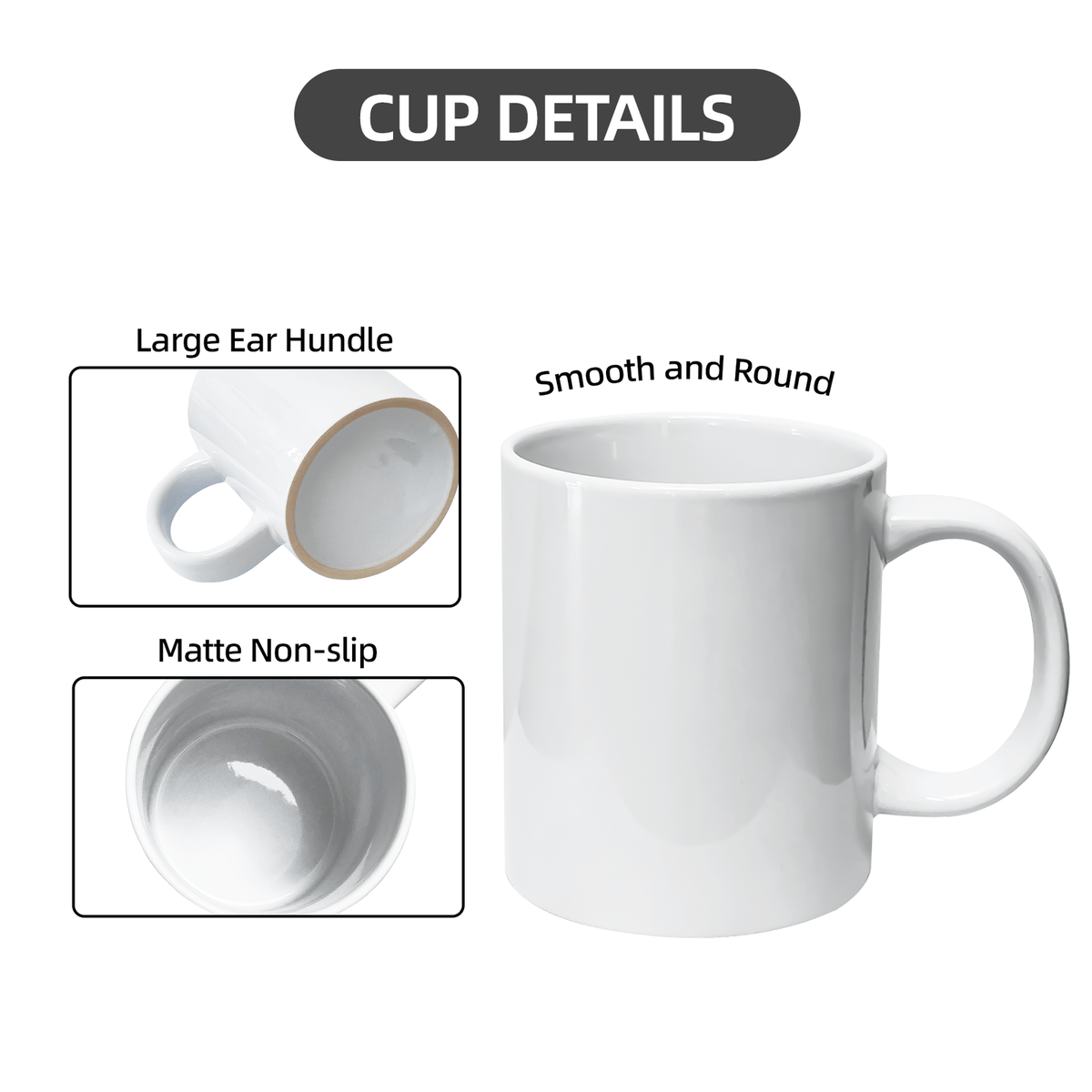 72x Sublimation Mugs 11oz – AAA Grade Blank White Ceramic Cups with Large Handle & Smash Proof Boxes