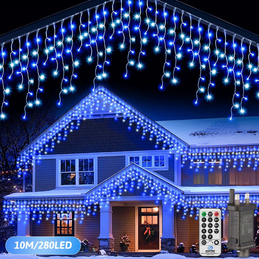10M LED Icicle String Lights – 8 Modes Decorative Fairy Lights for Christmas, Wedding & Party Decoration