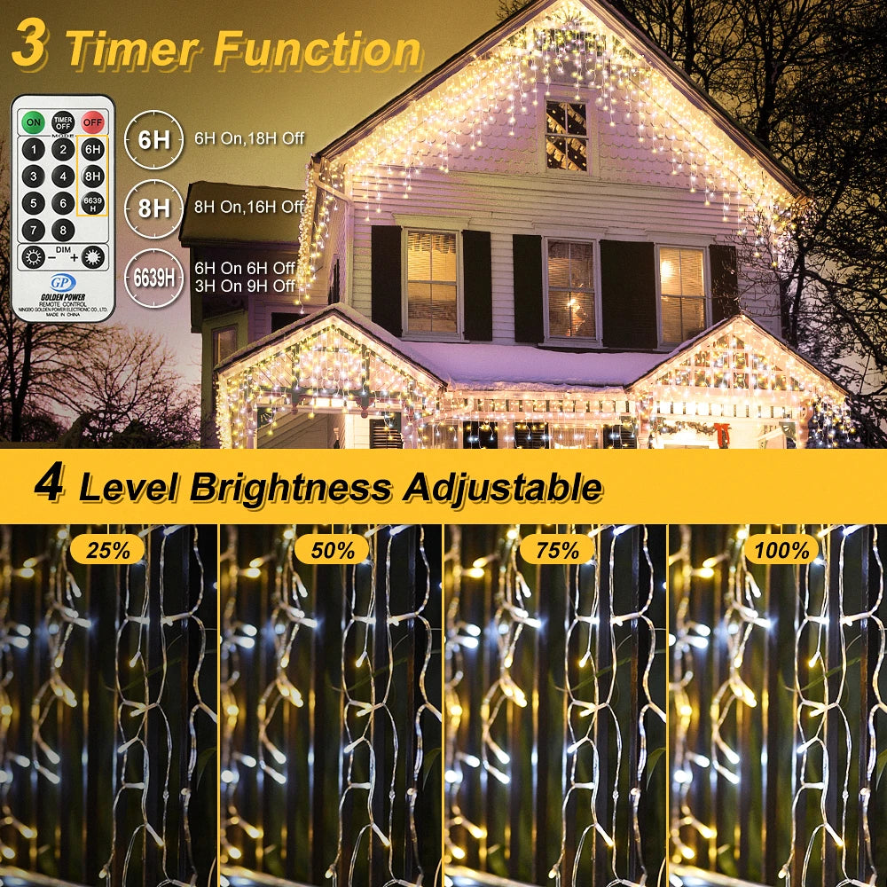 10M LED String Lights – Christmas Fairy Lights with 8 Modes for Garden, Wedding & Party Decoration
