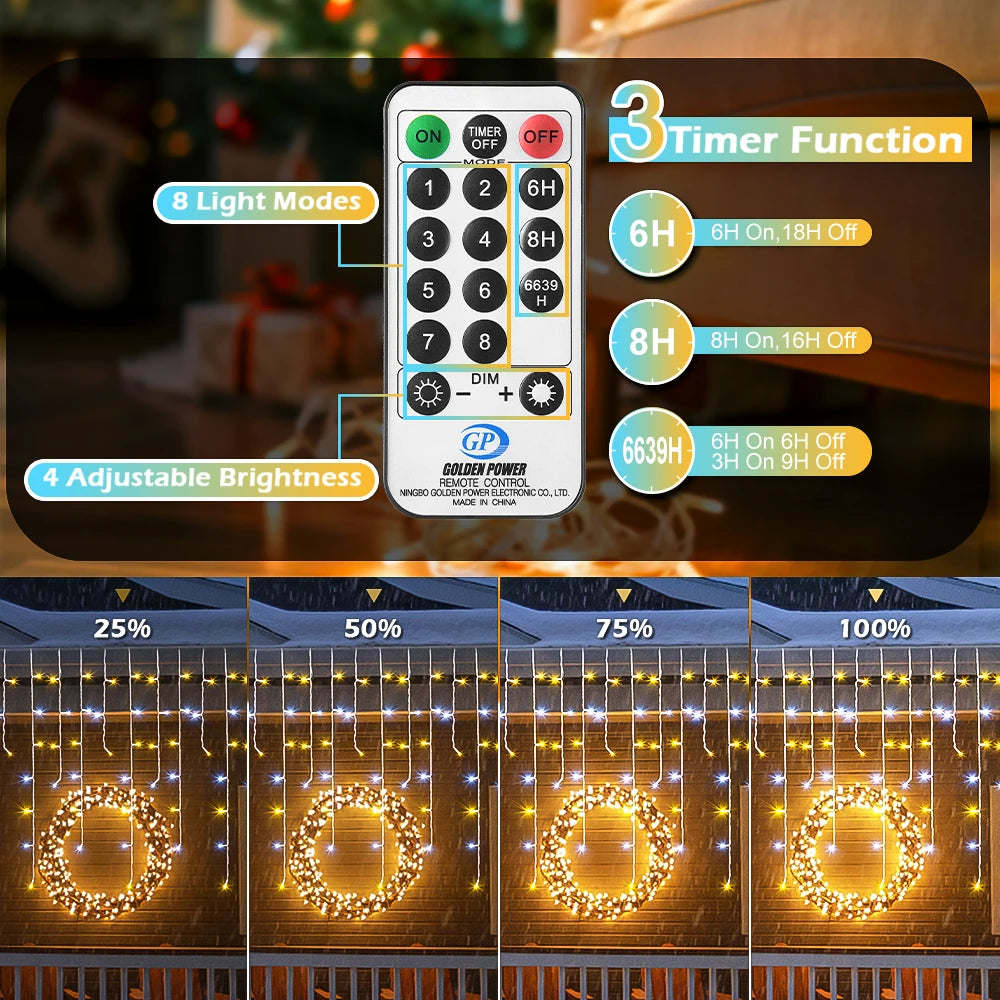 10M LED String Lights – Christmas Fairy Lights with 8 Modes for Garden, Wedding & Party Decoration