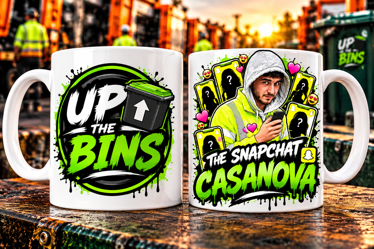 Up The Bins x The Snapchat Casanova Mug – Bin Lorry Bangers Collection | Double-Sided Coffee Mug 🚛☕