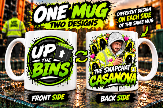 Up The Bins x The Snapchat Casanova Mug – Bin Lorry Bangers Collection | Double-Sided Coffee Mug 🚛☕