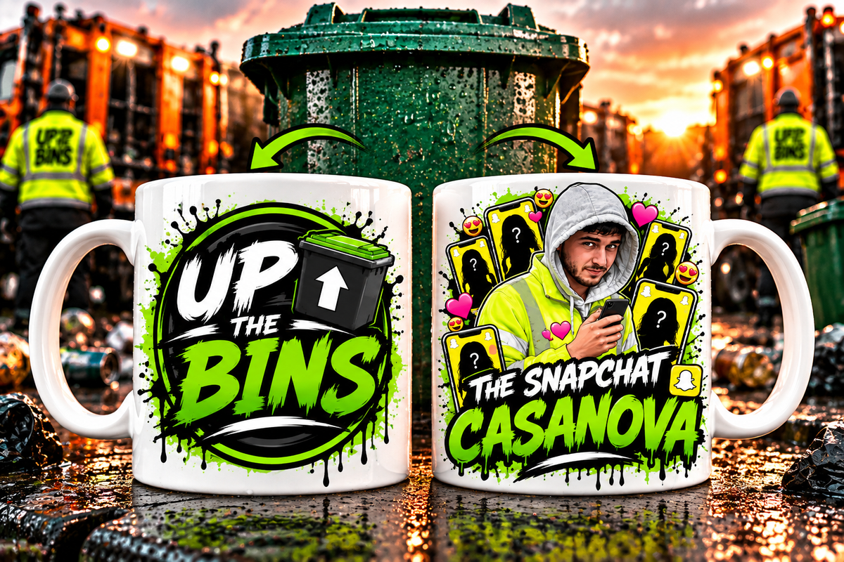 Up The Bins x The Snapchat Casanova Mug – Bin Lorry Bangers Collection | Double-Sided Coffee Mug 🚛☕