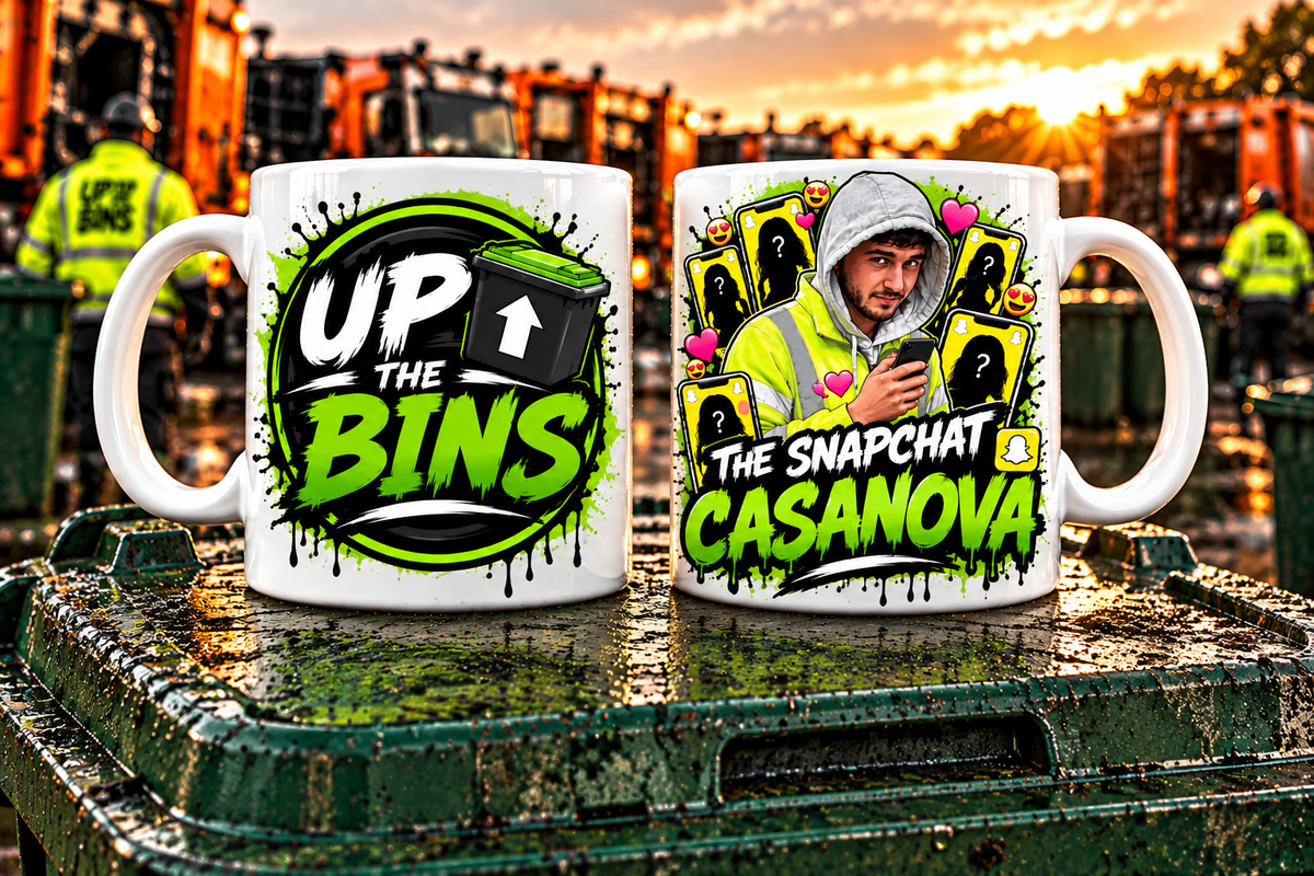 Up The Bins x The Snapchat Casanova Mug – Bin Lorry Bangers Collection | Double-Sided Coffee Mug 🚛☕