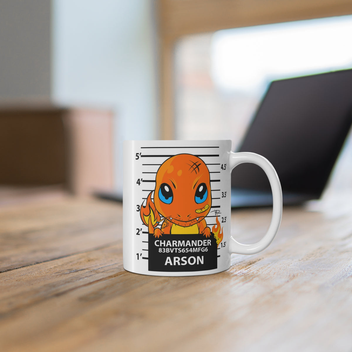 Charmander Mug | Mug with “Mugshot” Arson Design