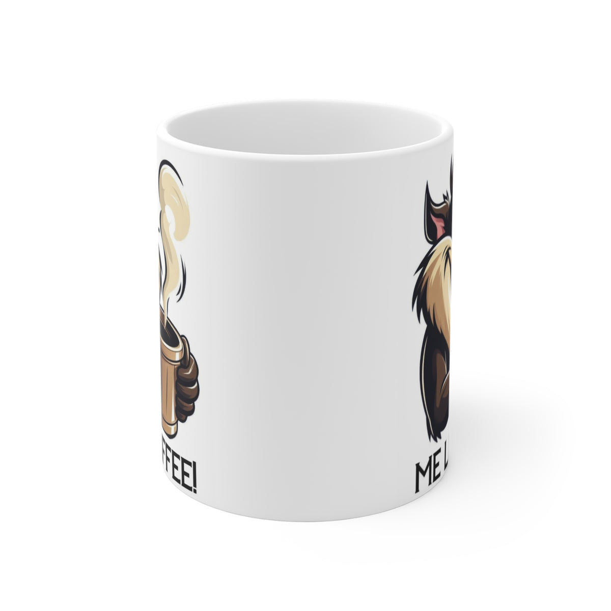 Me Like Coffee! 11oz Ceramic Mug – Funny Cartoon Coffee Lover Design