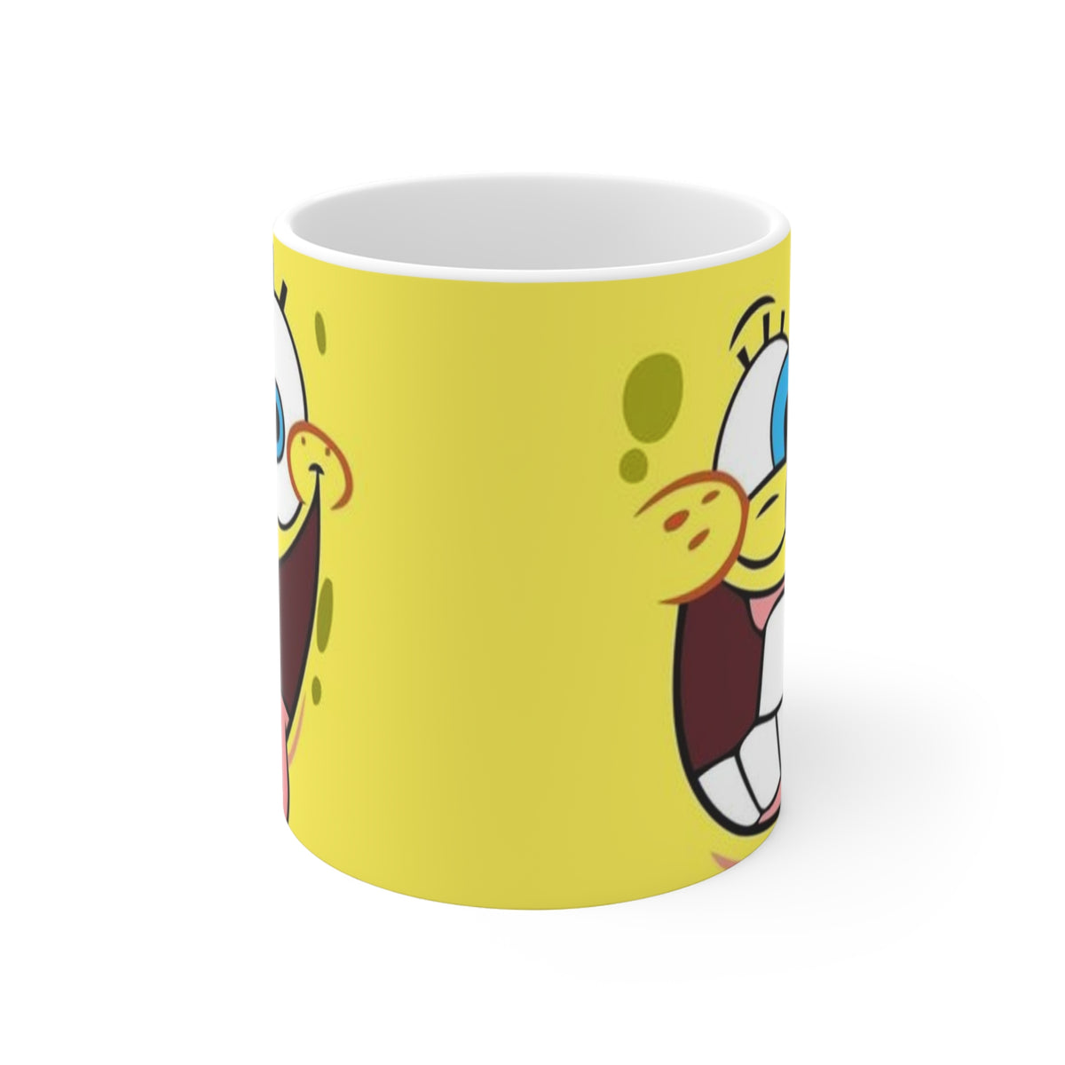Crazy Sponge Faces 11oz Ceramic Mug – Funny Cartoon Expression Design