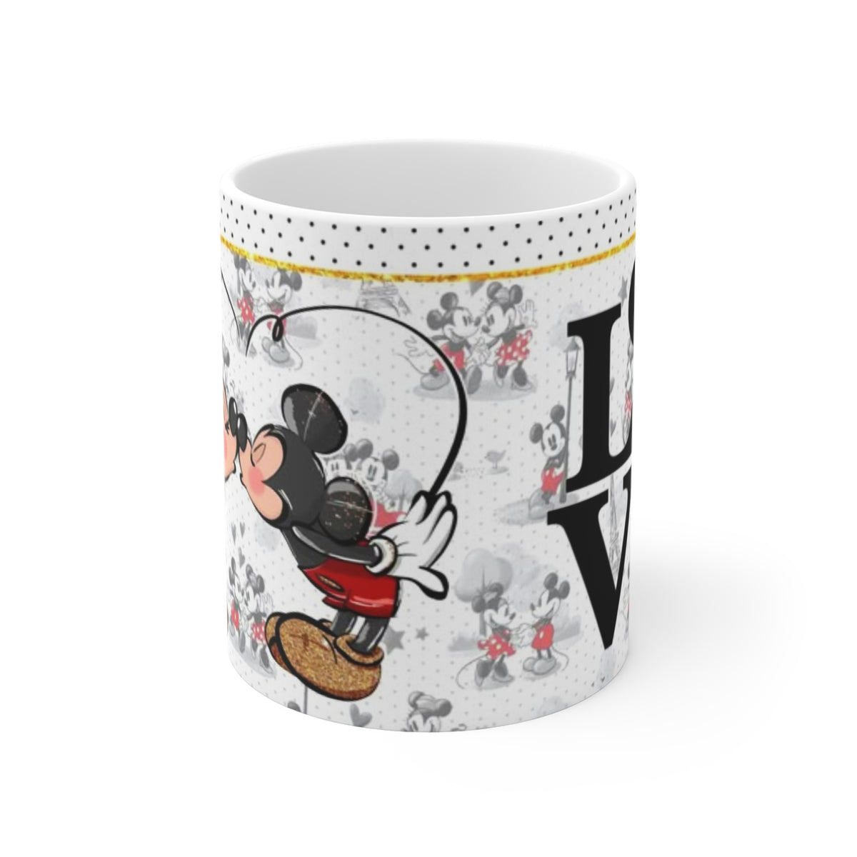 Classic Cartoon Couple Kissing Mug | Love Coffee Mug 11oz