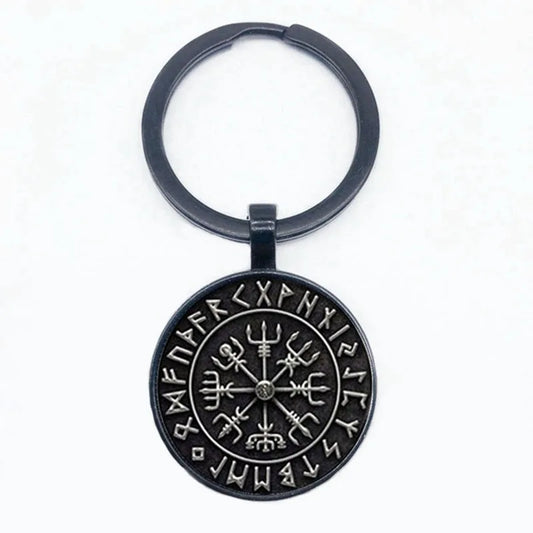 Vegvisir Viking Compass Glass Pendant Keychain