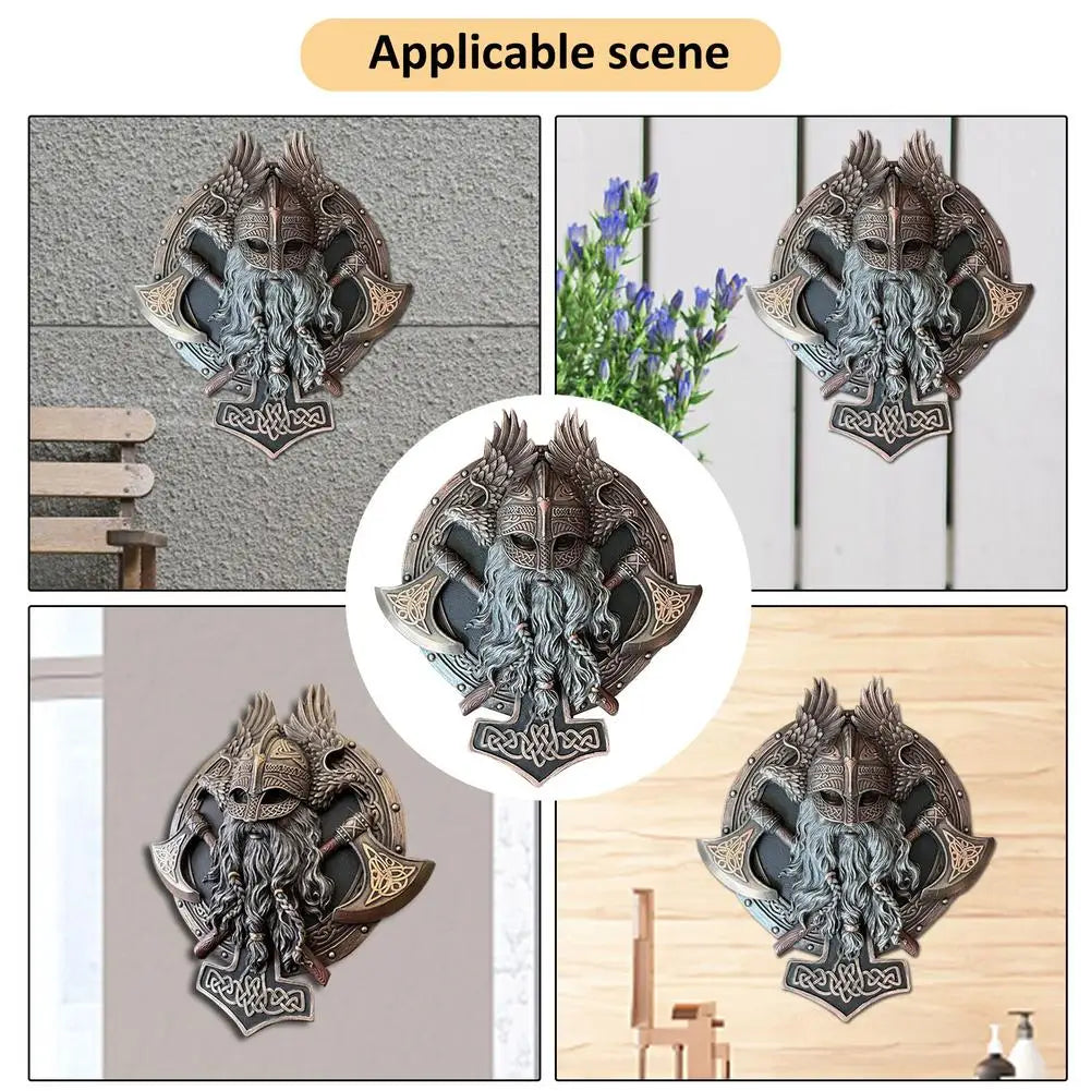 Viking Berserker Double Axe Wall Sculpture