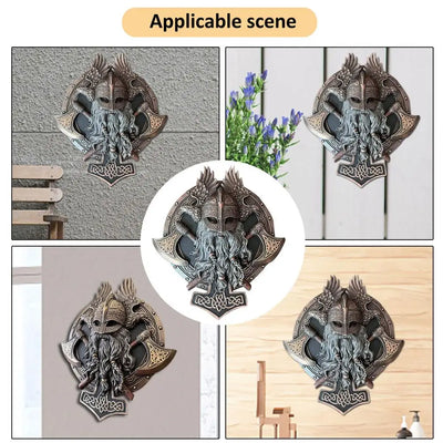 Viking Berserker Double Axe Wall Sculpture