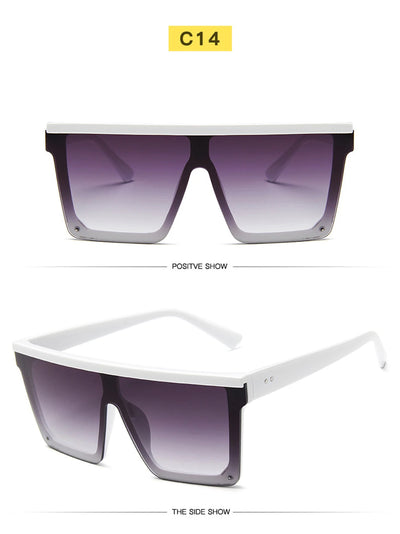 Luxury Square Sunglasses 2025 - Vintage Oversized Frames w/ Mirror Lenses (Red/Purple) UV400