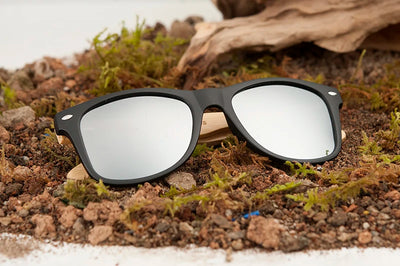 Polarized Wood & Mirrored - Unisex Retro Shades for Women & Men