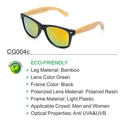 Polarized Wood & Mirrored - Unisex Retro Shades for Women & Men