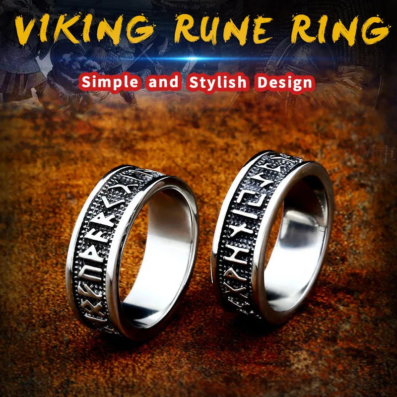 Viking Rune Ring – Odin’s Symbol, Stainless Steel 316L