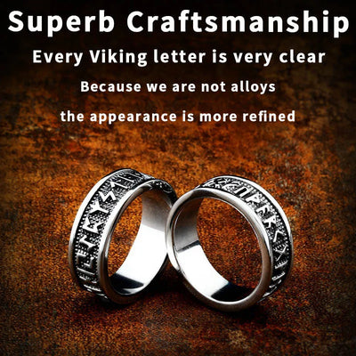 Viking Rune Ring – Odin’s Symbol, Stainless Steel 316L