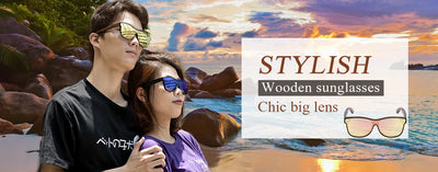 Polarized Wood & Mirrored - Unisex Retro Shades for Women & Men