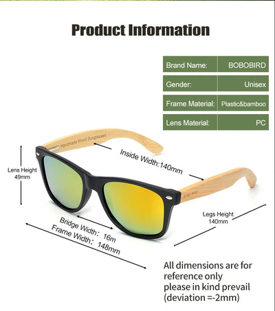 Polarized Wood & Mirrored - Unisex Retro Shades for Women & Men