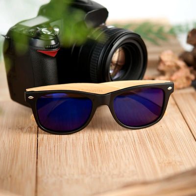Polarized Wood & Mirrored - Unisex Retro Shades for Women & Men