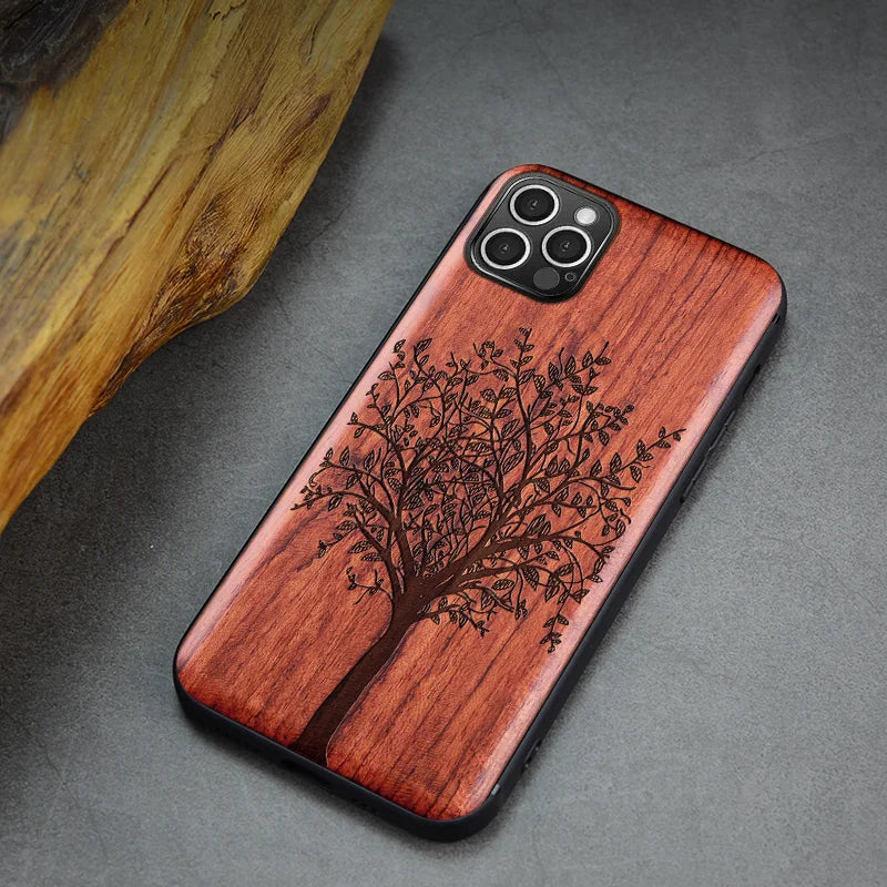 Real Wood Shockproof Phone Case for Samsung S25 Ultra/Plus