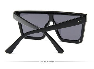 Luxury Square Sunglasses 2025 - Vintage Oversized Frames w/ Mirror Lenses (Red/Purple) UV400